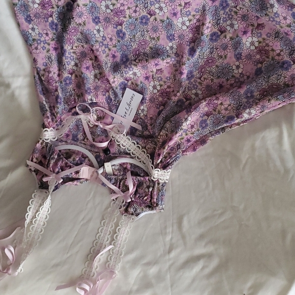 NWT For Love and Lemons Purple Floral Willow Slip Dress - Picture 5 of 5